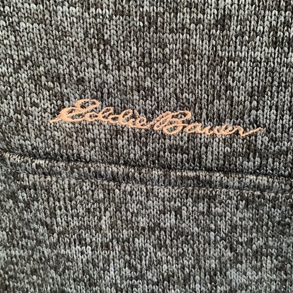 Eddie Bauer Black & Blue 3/4 Snap Up Pullover Size L - Picture 2 of 6